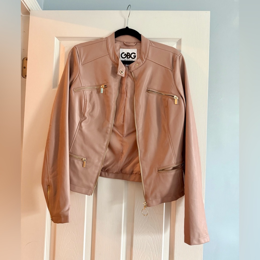 GBG Guess light pink leather jacket